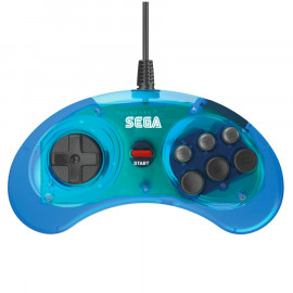 Mando Retro-Bit Azul Transparente Mega Drive Sega