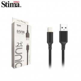 Cable USB Lightning 2.1A 1m Trenzado Negro