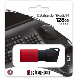 Pendrive Kingston DataTraveler Exodia M DTXM/128 GB USB 3.2 Rojo