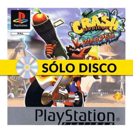 Crash Bandicoot 3 Warped PS1 - Version Platinum, Bon état, CD Testé, Boîtier Intact