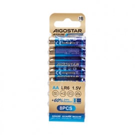 Pila Alcalina LR6 AA Pack 8 Unidades Aigostar