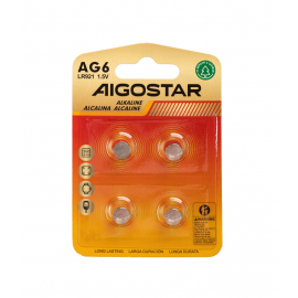 Pila de Boton AG6 LR921 de 1,5V 4 Unidades Aigostar