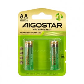 Pila Recargable AA 1600 Mah de 1,2V 2 Unidades Aigostar