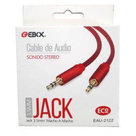 Cable de Audio Jack 3.5 mm Macho a Macho Rojo