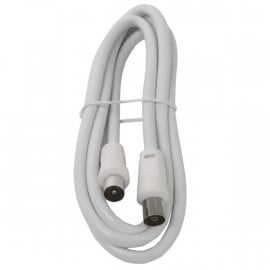 Cable de Antena Television Blanco 1.5m Aigostar