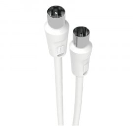 Cable de Antena TV 9.5 M/F 3m OD5.5 RG59 CB9690 Unico Blanco