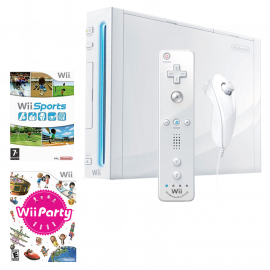 Pack: Wii + Wii Remote & Nunchuk + Wii Sports + Wii Party B